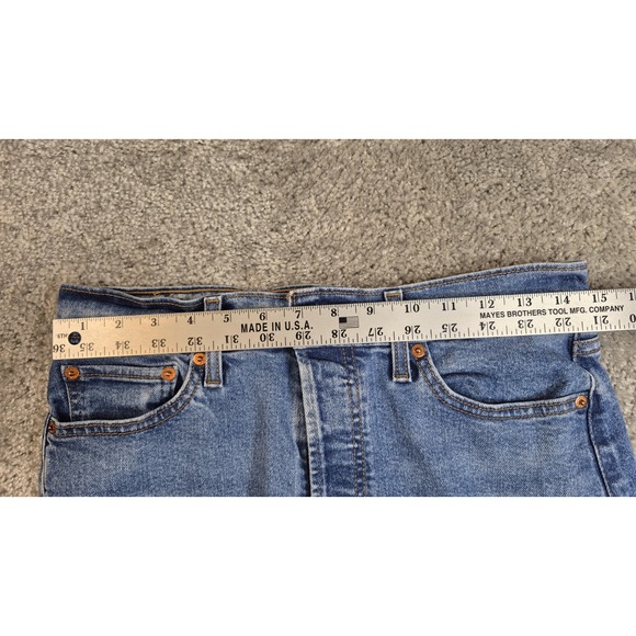 Levi's Wedge Straight High Rise Women's Denim Jeans Blue Button Fly Size 30x28 - Picture 10 of 13